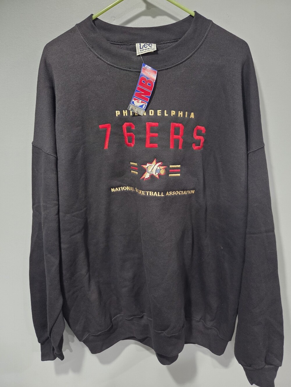 NWT VINTAGE 90’s PHILADELPHIA 76ers LEE SPORT SWEATSHIRT SIZE XXL
